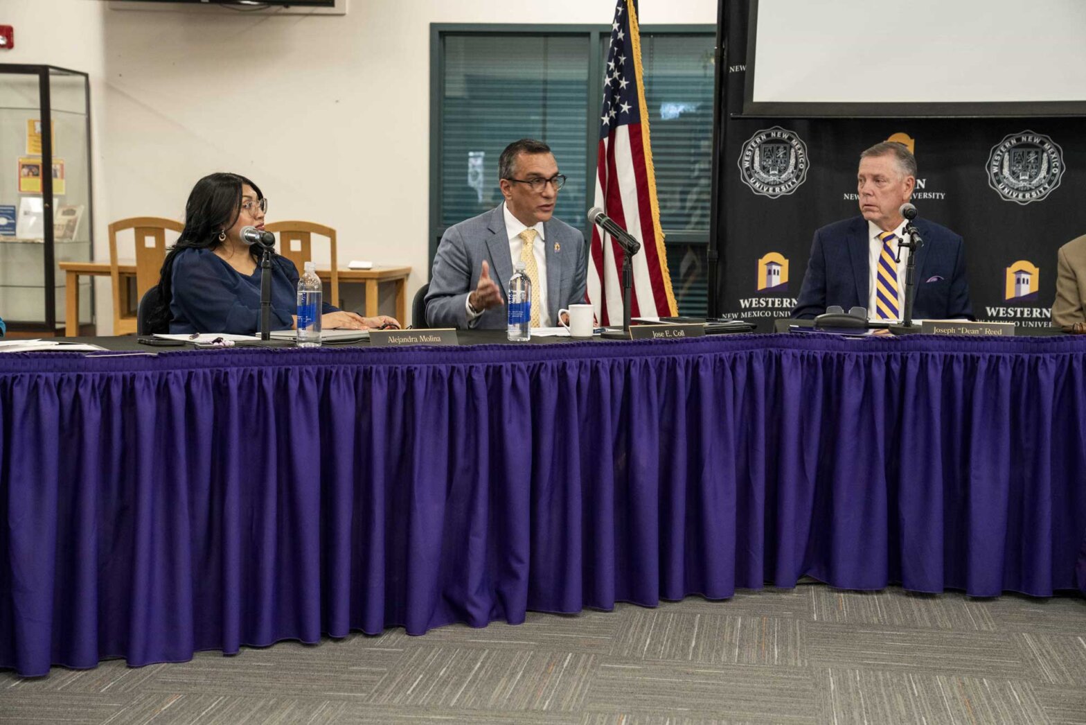 President Jose Coll speaking at the WNMU Board of Regents meeting.